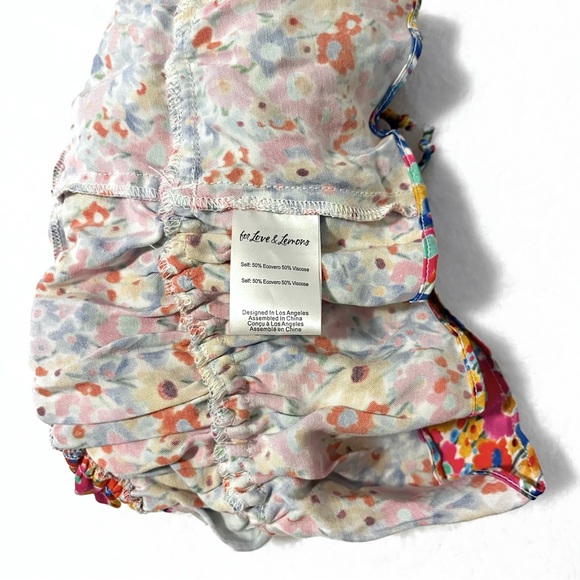 NWOT For Love & Lemons Sasha Floral Ruffle Satin Crop Top - Picture 12 of 12